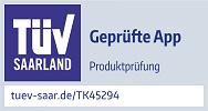 App TÜV Saarland zertifiziert TÜV Saarland-Zertifikat